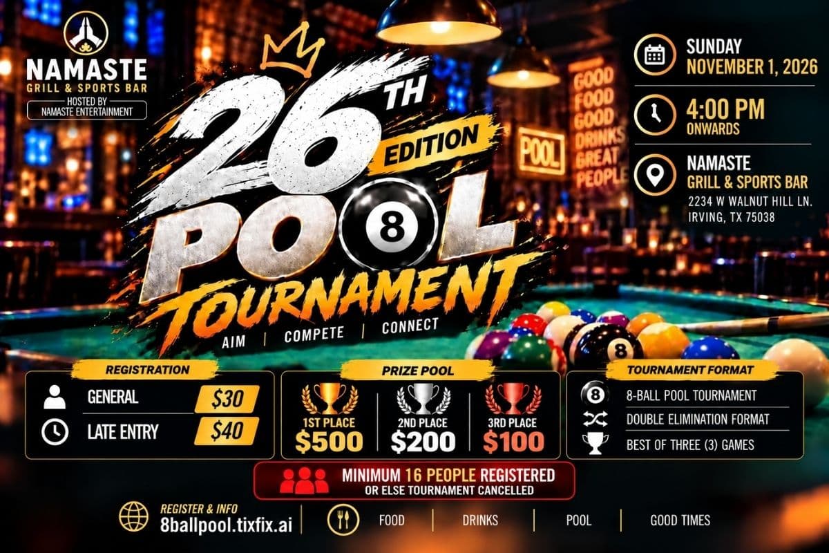 26th Pool Tournament – Namaste Grill & Sports Bar