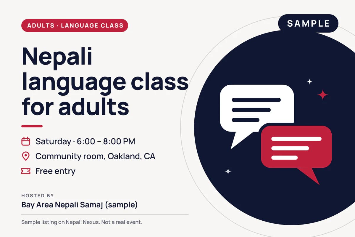 Nepali language class for adults